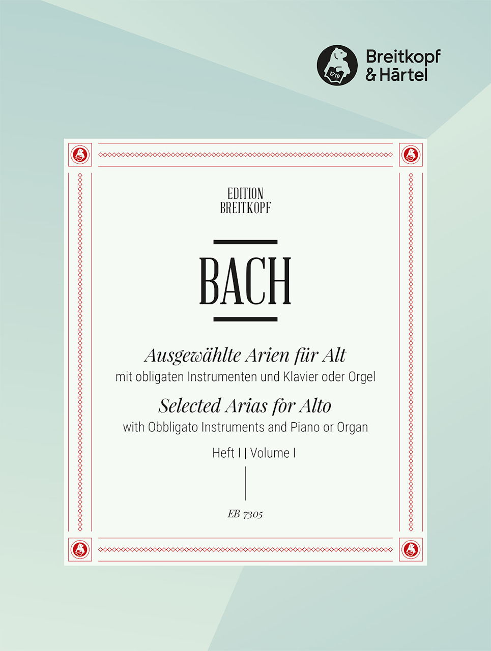 Bach, Ausgewahlte Arien fur Alt 1 (Breitkopf)