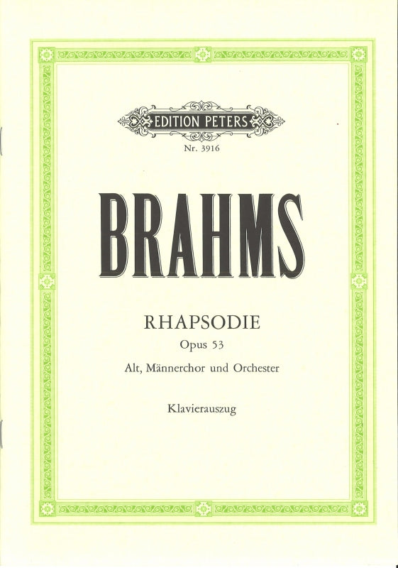 Brahms, Alt Rhapsodie op. 53 (Peters)