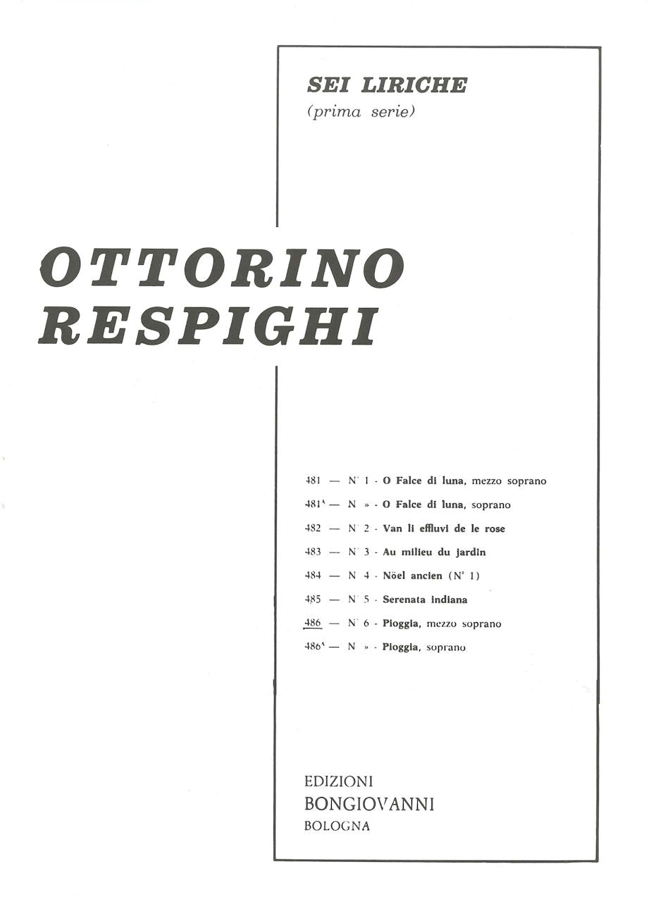 Respighi, 6 Liriche 1a serie, 6 (MezSop) (Bongiovanni)
