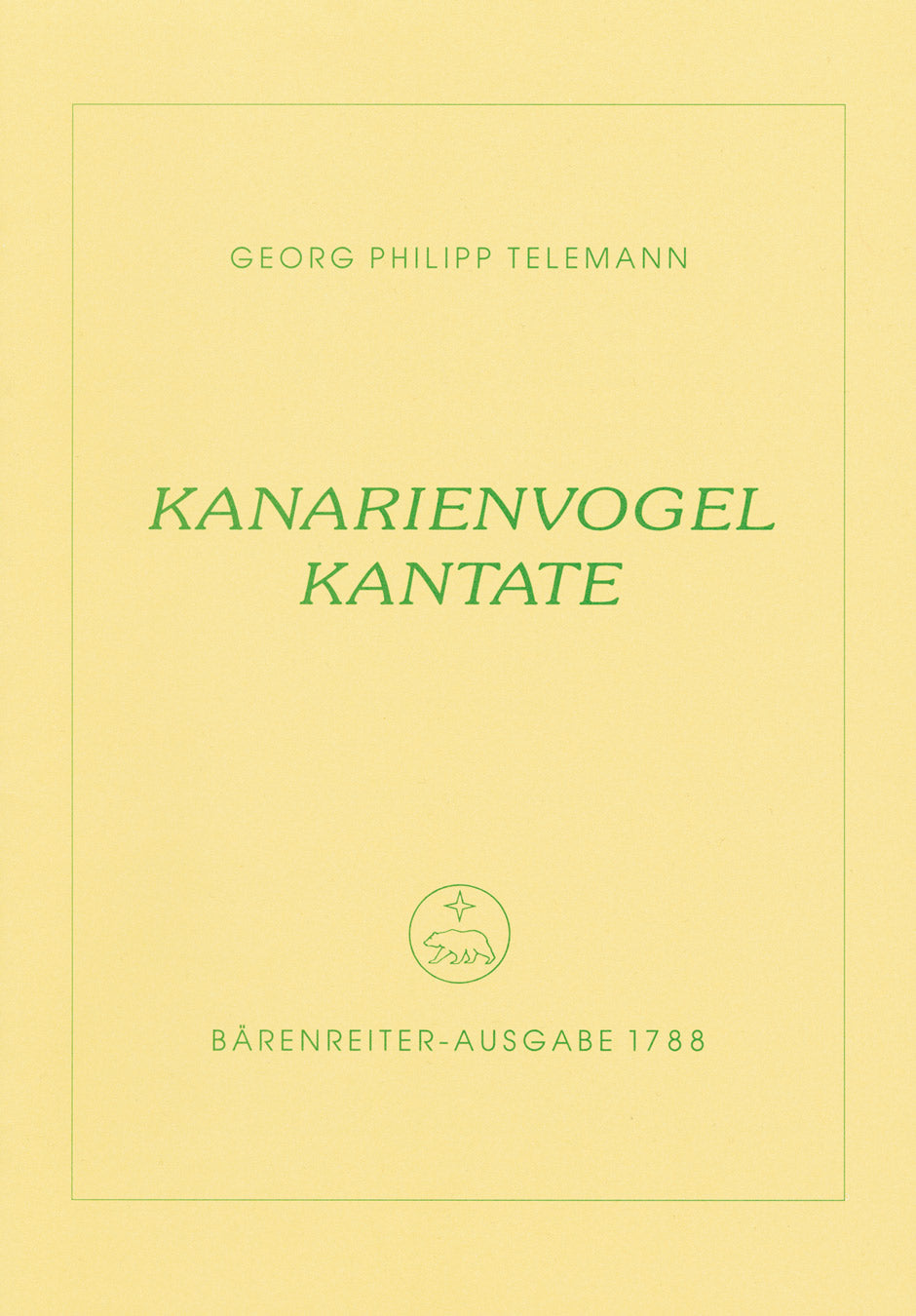 Telemann, Kanarienvogel-Kantate (Barenreiter)