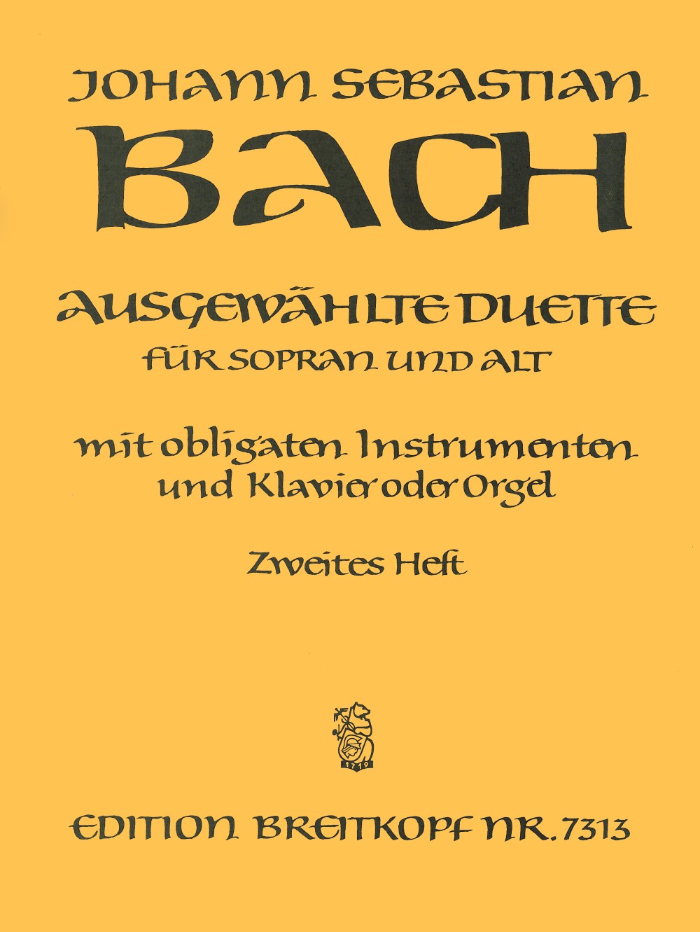 Bach, Ausgewahlte Duette fur Sop/Alt 2 (Breitkopf)