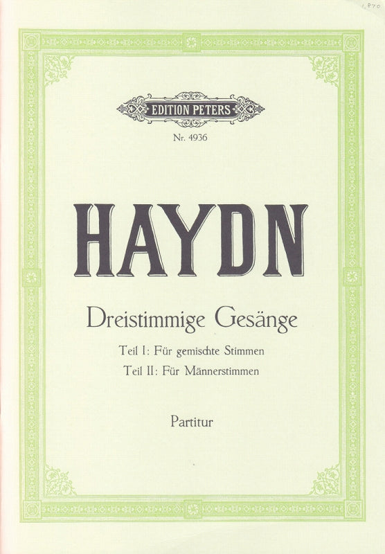 Haydn, Dreistimmige Gesange mit Klavier (Peters)