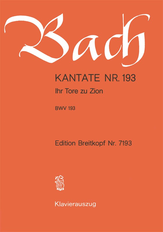 Bach, Kantate Nr.193 (Breitkopf)