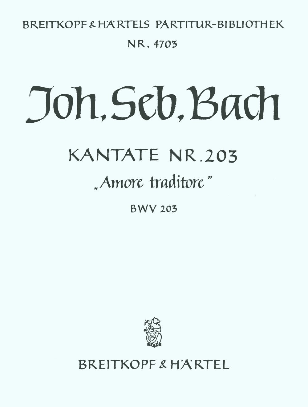 Bach, Kantate Nr.203 (Bs,Kybd) (Breitkopf)