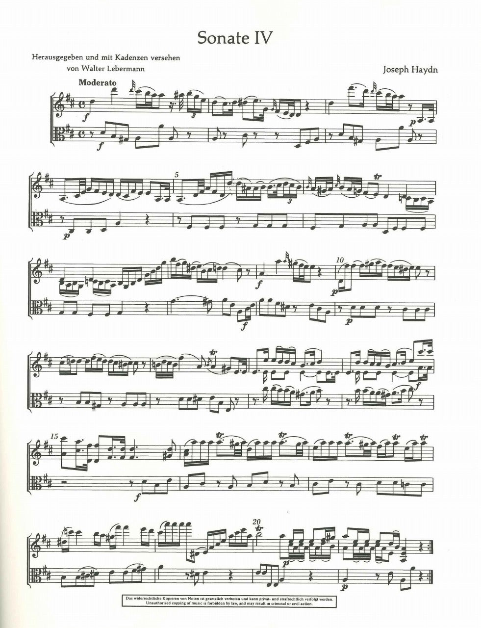 Haydn, Sonatas Hob. 6/4-6 (Vn,Va) (Schott)