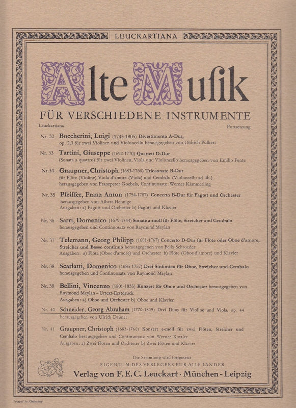 Schneider, 3 Duos op. 44 (Vn,Va) (Leuckart)