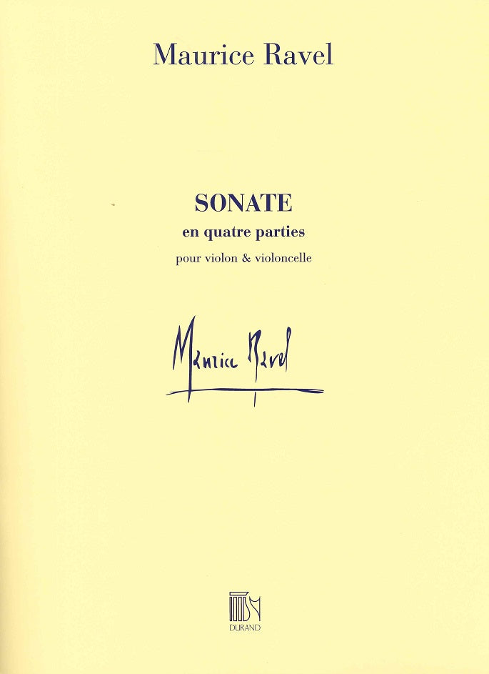 Ravel, Sonate pour violon et violoncelle (Durand)