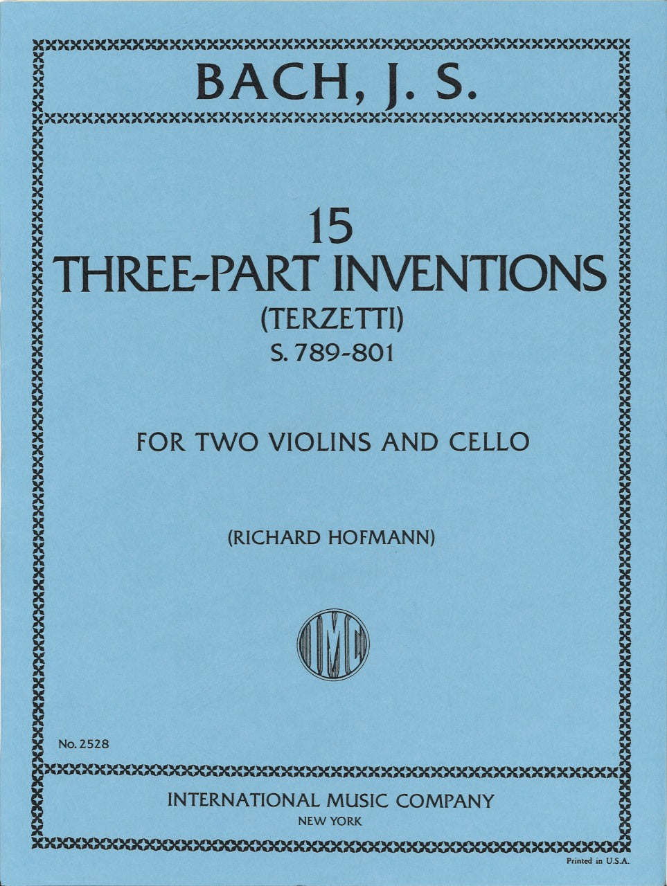 Bach, Three-Part Inventions (2Vn,Vc) (IMC)