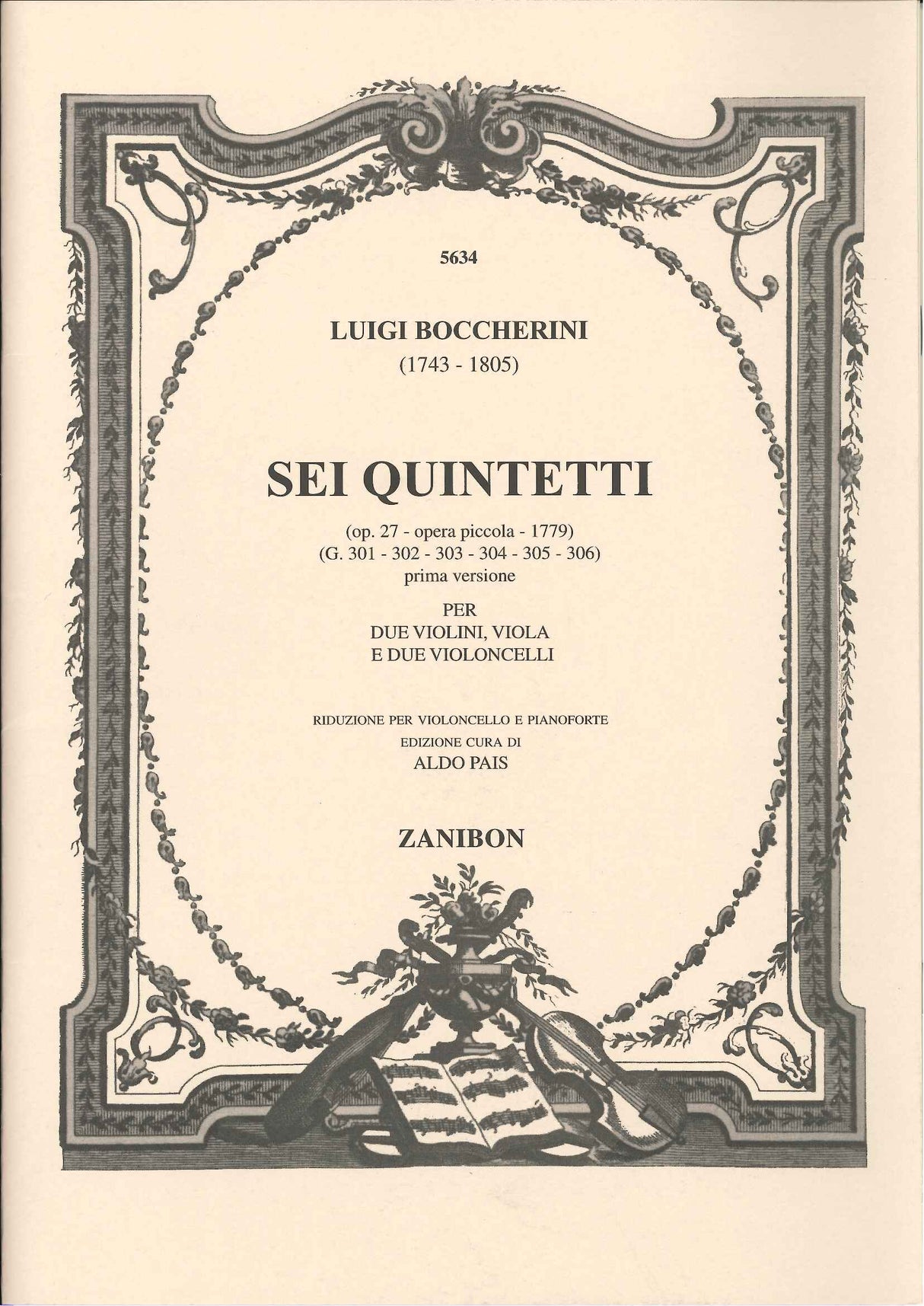 Boccherini, Quintetti op. 27, Ver.1 (Zanibon)