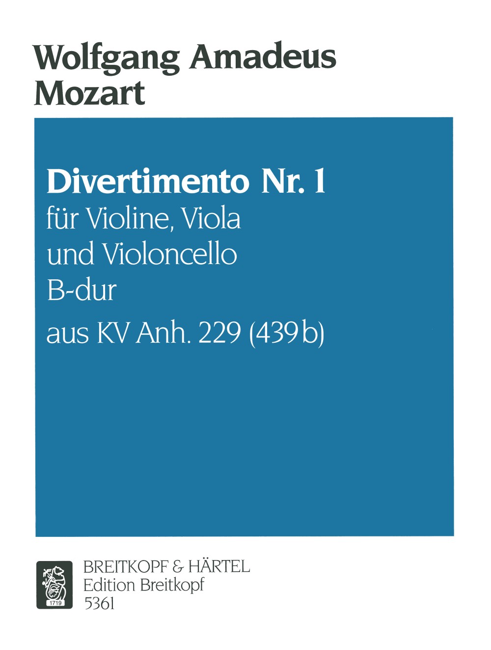 Mozart, Divertimento KV 439b/1 Vn,Va,Vc (Breitkopf)