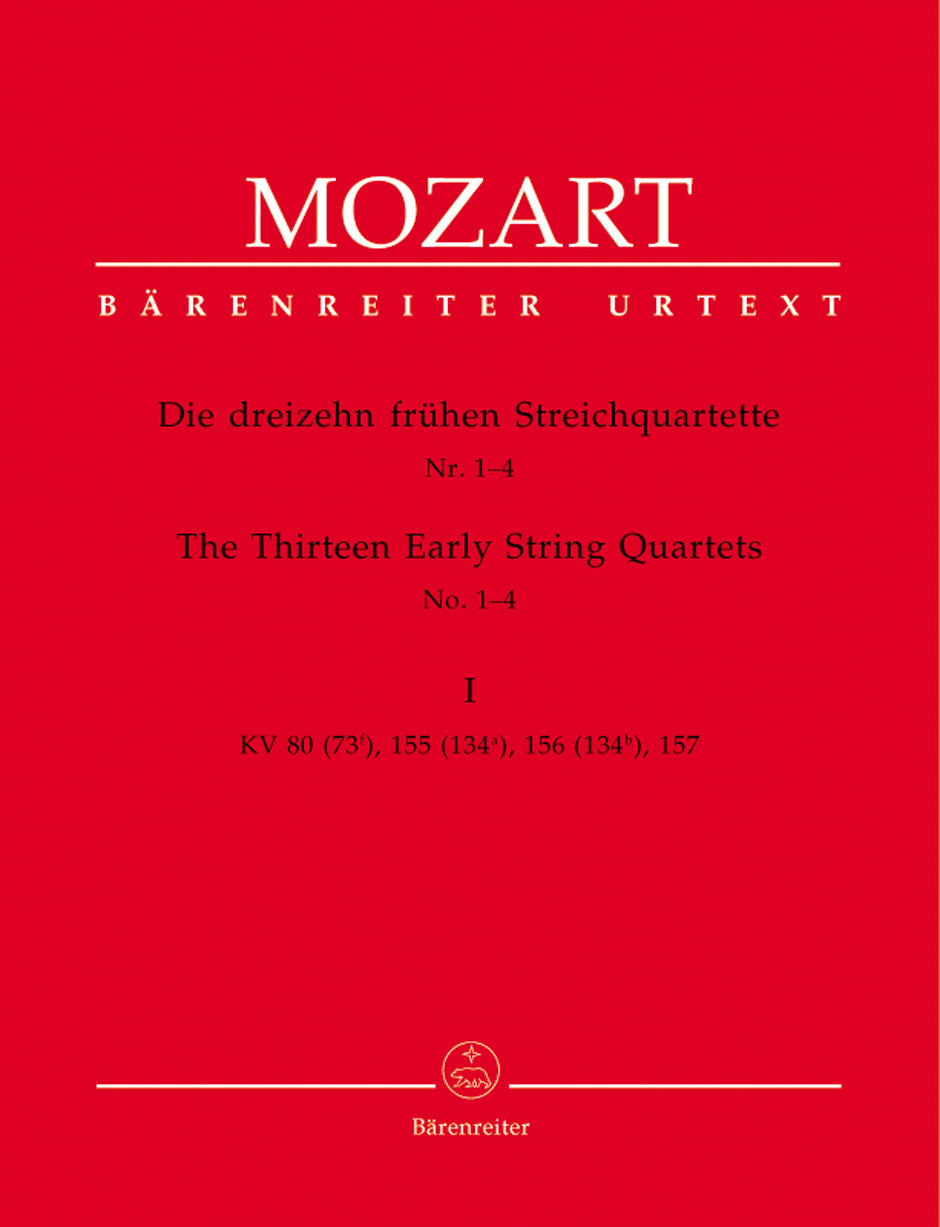 Mozart, 13 Fruhen Streichquartette, 1 (Barenreiter)