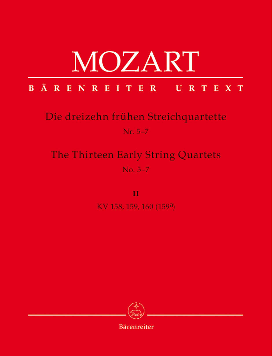Mozart, 13 Fruhen Streichquartette, 2 (Barenreiter)