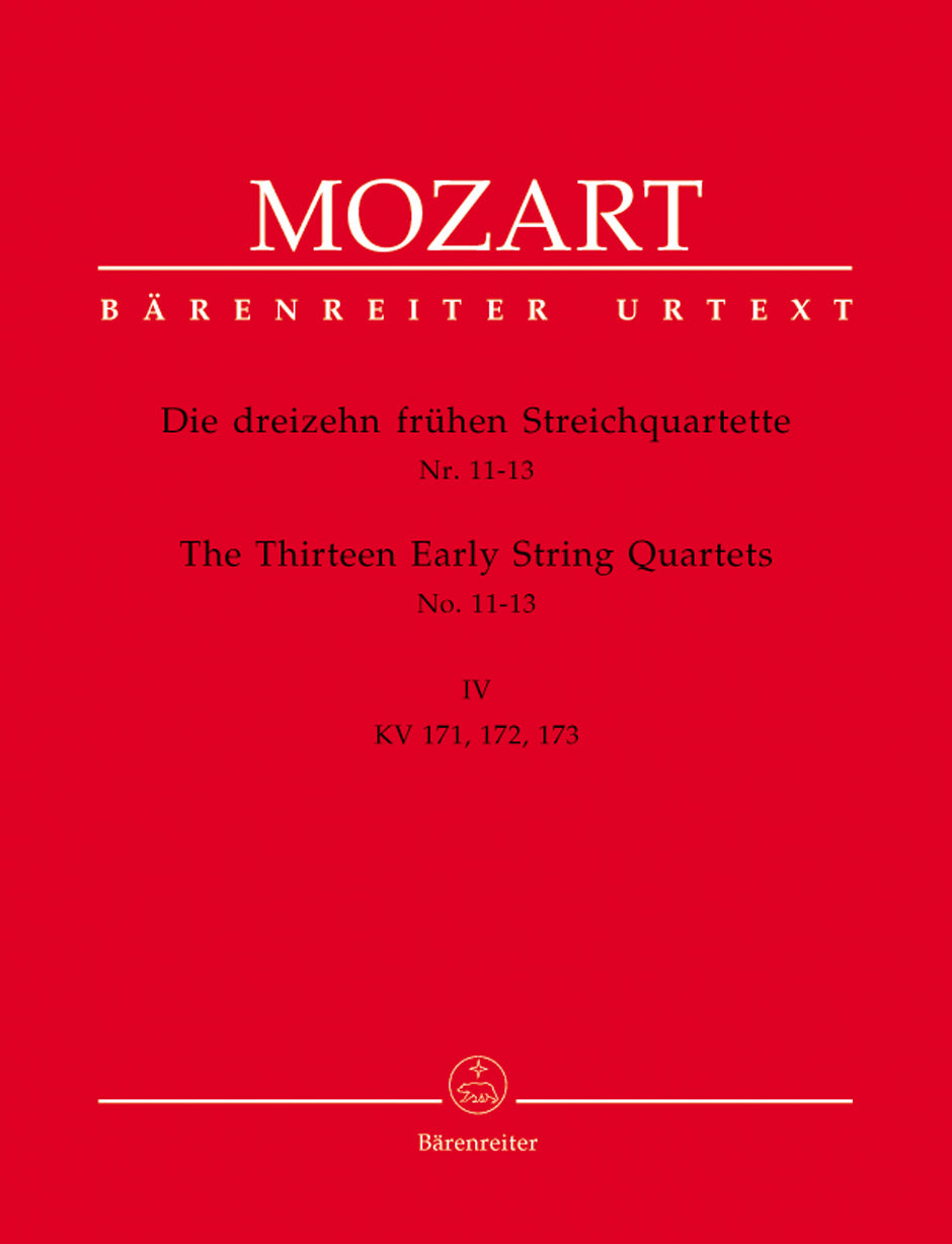 Mozart, 13 Fruhen Streichquartette, 4 (Barenreiter)