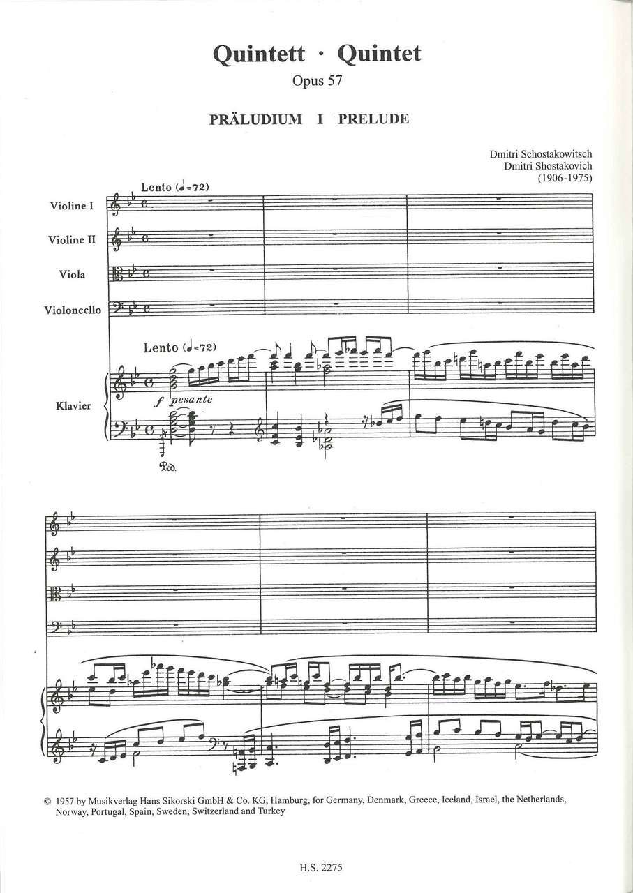 Shostakovich, Quintett op. 57 (Sikorski)