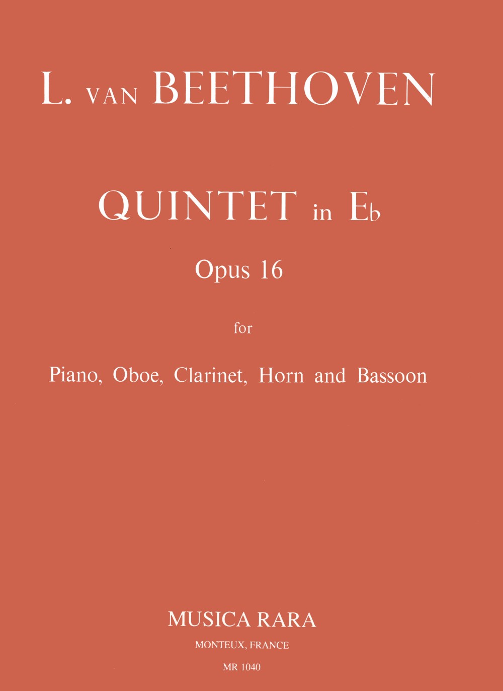 Beethoven, Quintet op. 16 in Eb(Wind,Pf) (Musica Rara)
