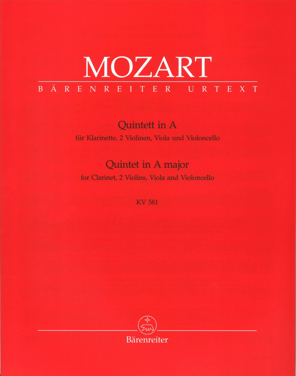 Mozart, Quintet KV 581 in A (Cl,Str) (Barenreiter)