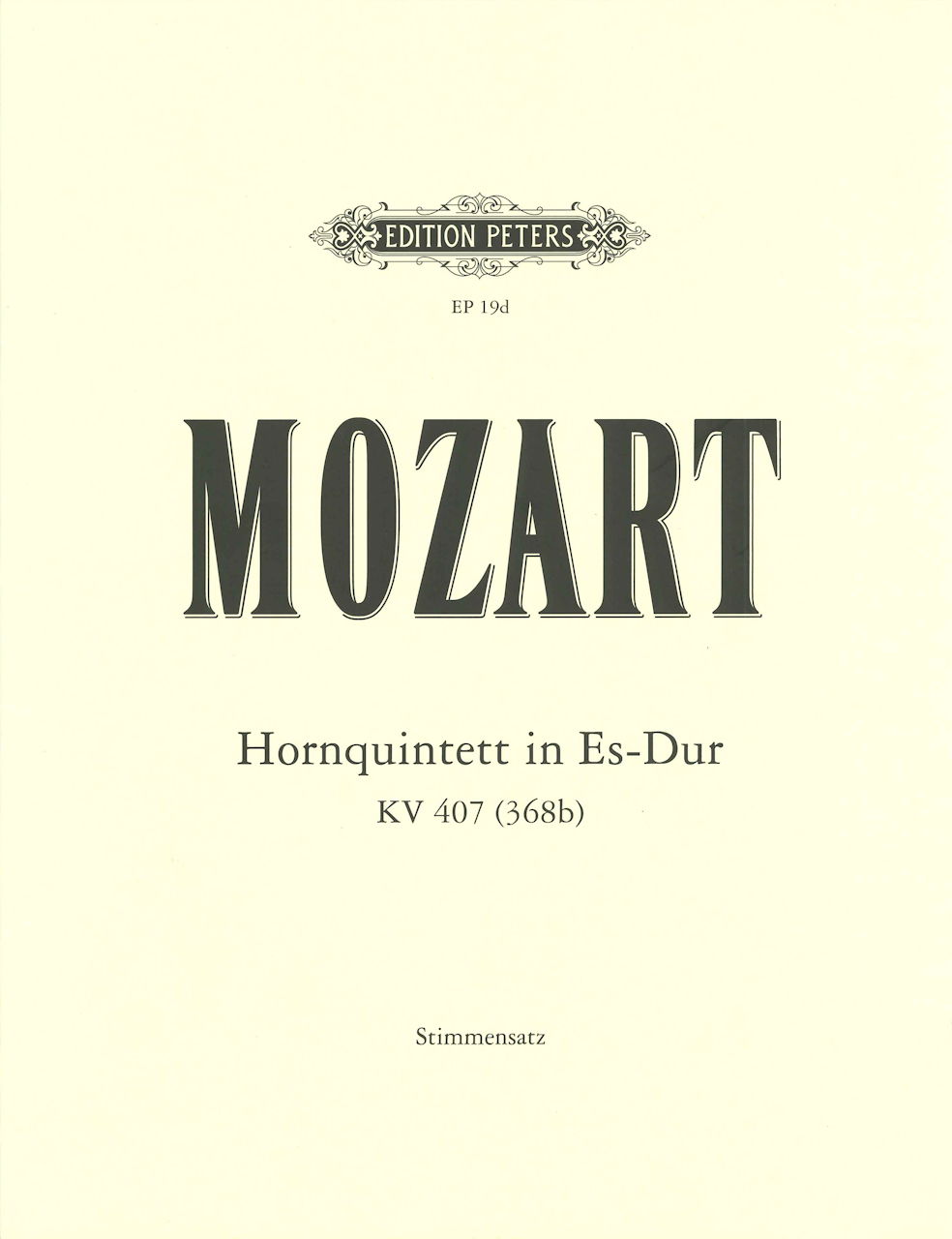 Mozart, Quintet KV 407(386c) (Hn,Str) (Peters)