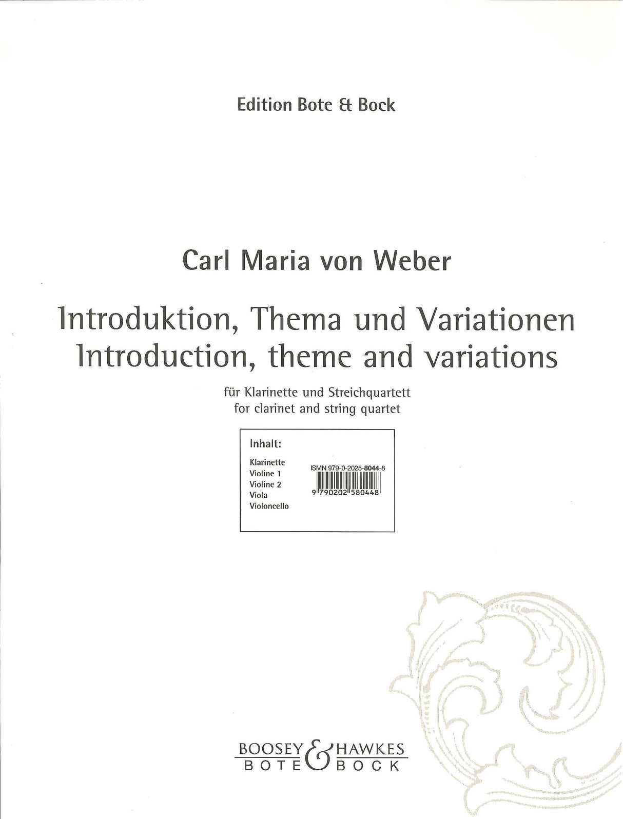 Weber, Introduction, Theme & Var. (Bote & Bock)