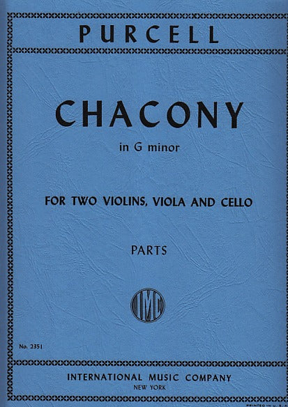 Purcell, Chacony in g minor (2Vn,Va,Vc) (IMC)