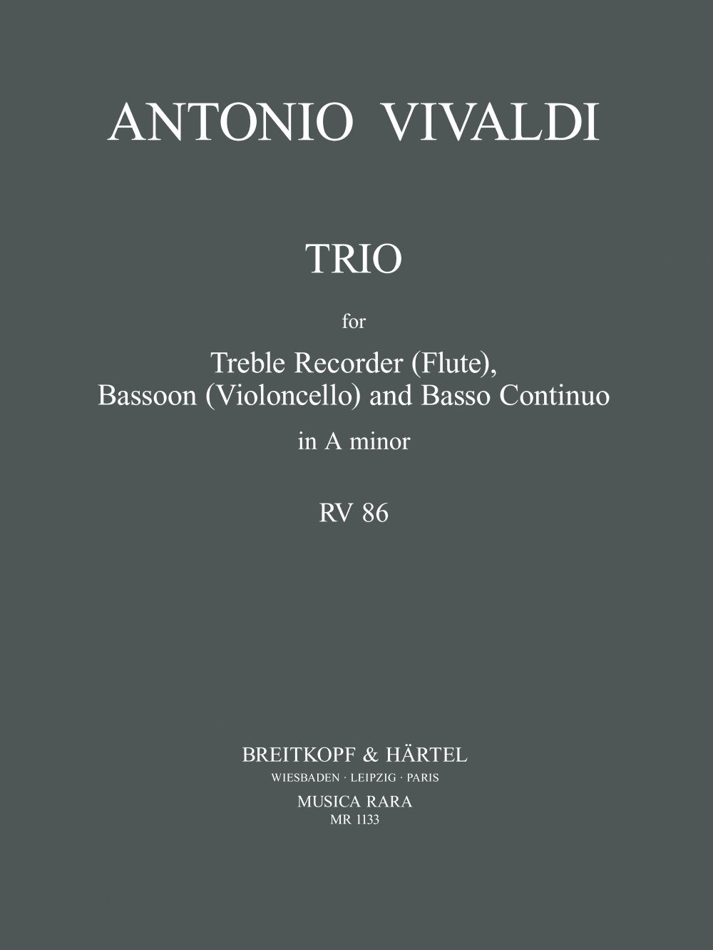 Vivaldi, Trio in a minor (A.Rec,Bn,Bc) (Musica Rara)