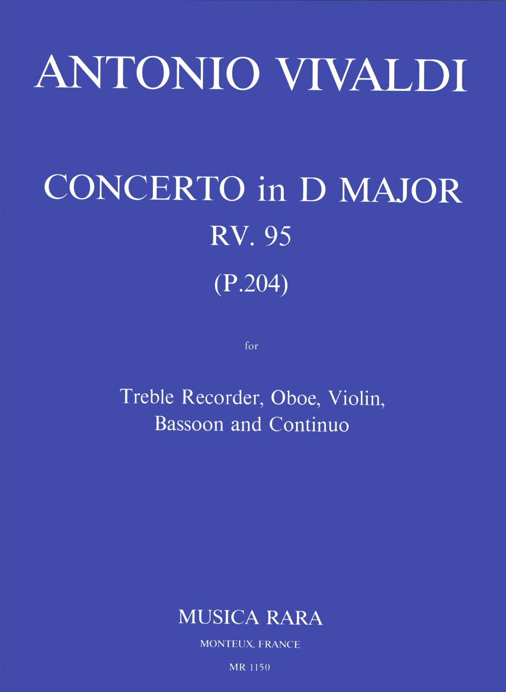Vivaldi, Concerto in D RV 95 Pastorella (Musica Rara)