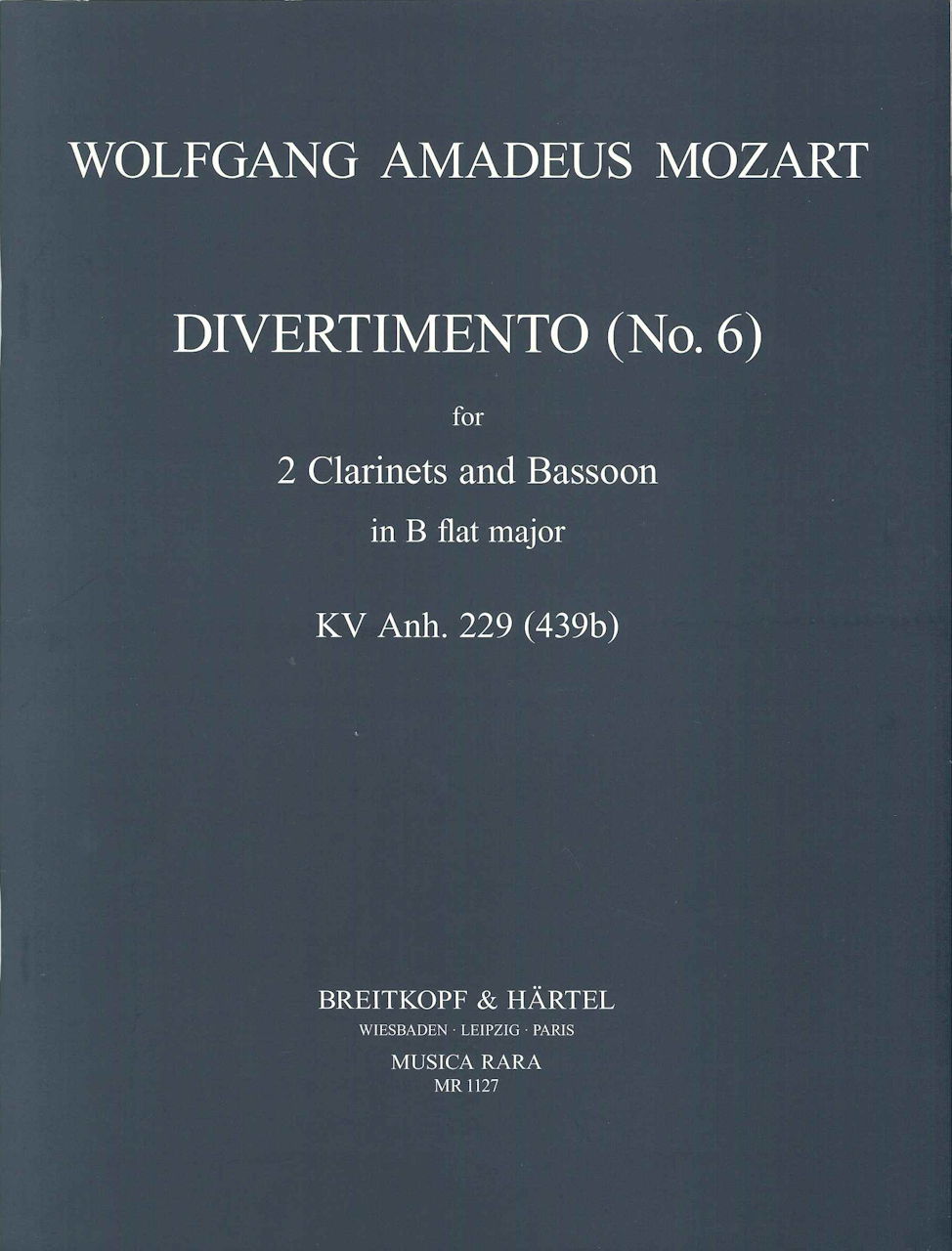 Mozart, Divertimento KV Anh. 229/6 (Musica Rara)