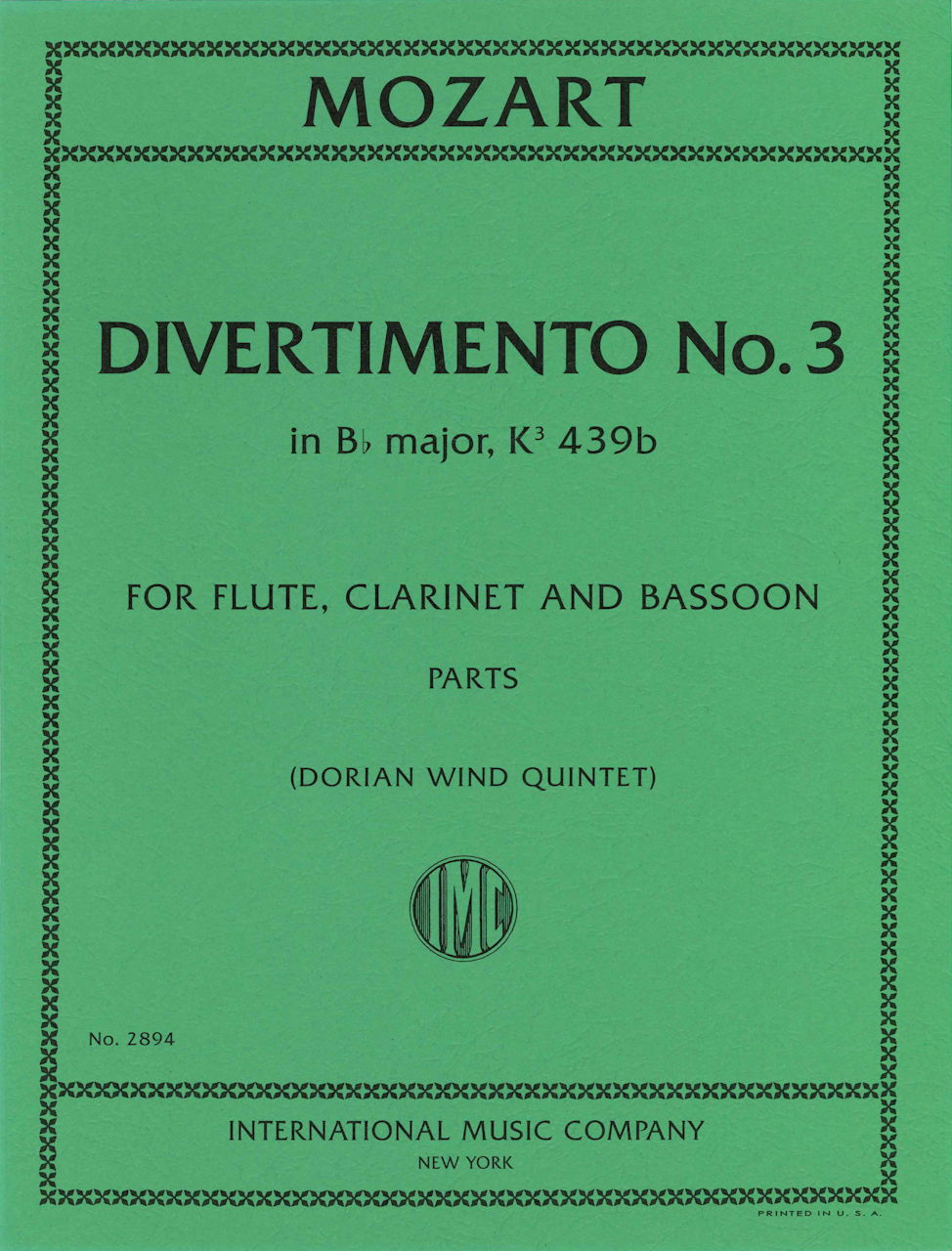 Mozart, Divertimento No. 3 (Fl,Cl,Bn) (IMC)