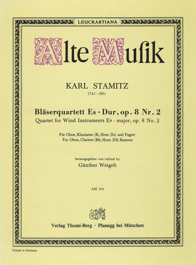 Stamitz, Quartett op.8/2, Es-dur (Leuckart)