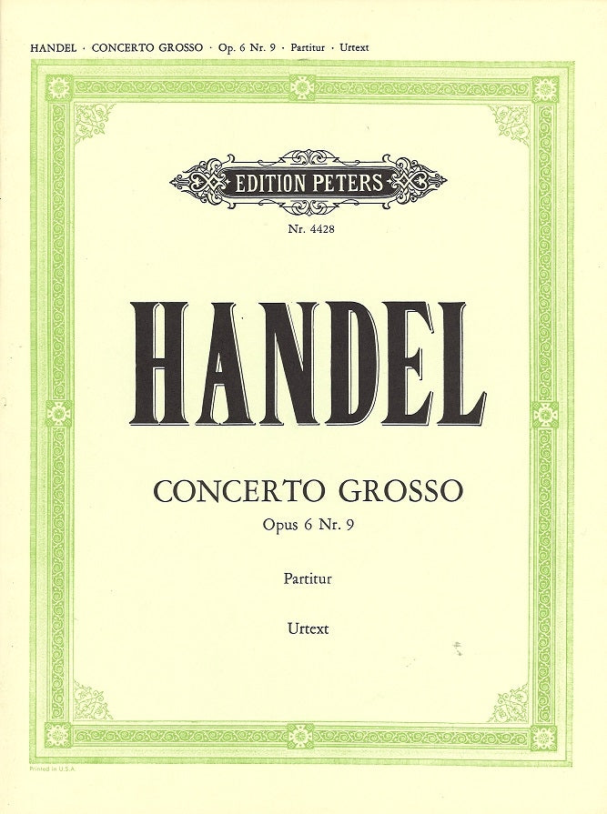 Handel, Concerto op. 6/9 (Partitur) (Peters)