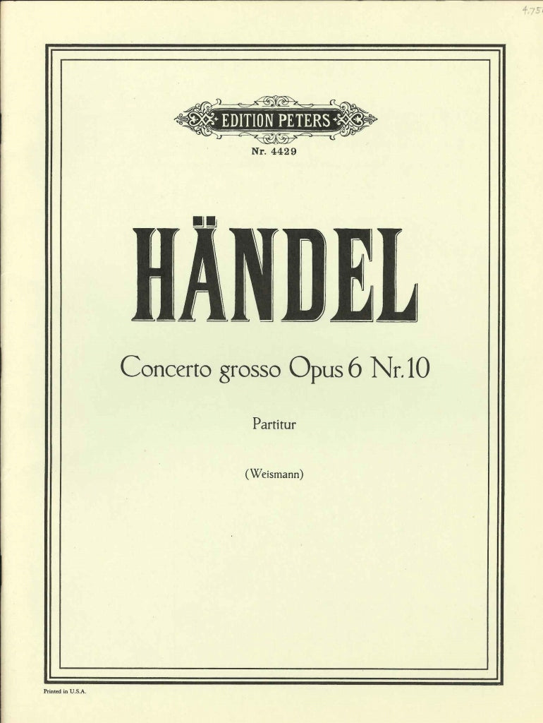 Handel, Concerto op. 6/10 Full Score (Peters)