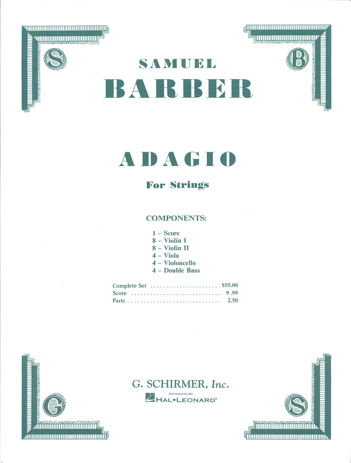 Barber, Adagio for Strings (Comlete Set) (G.Schirmer)
