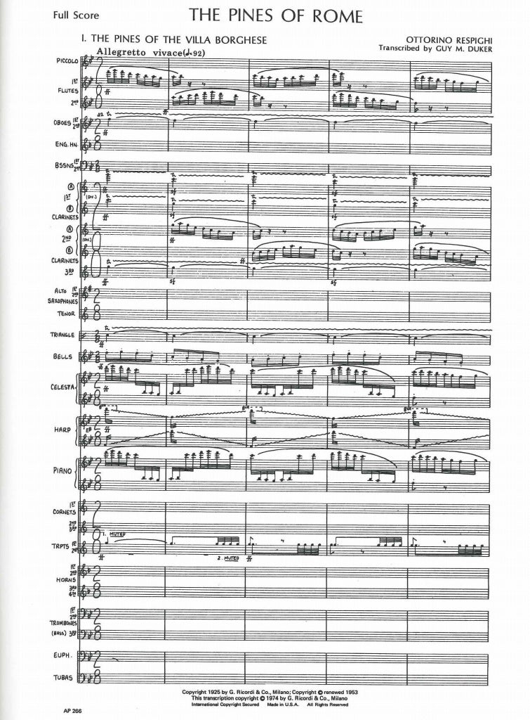 Respighi, Pines of Rome (Duker) (Ricordi/Hal Leonard)