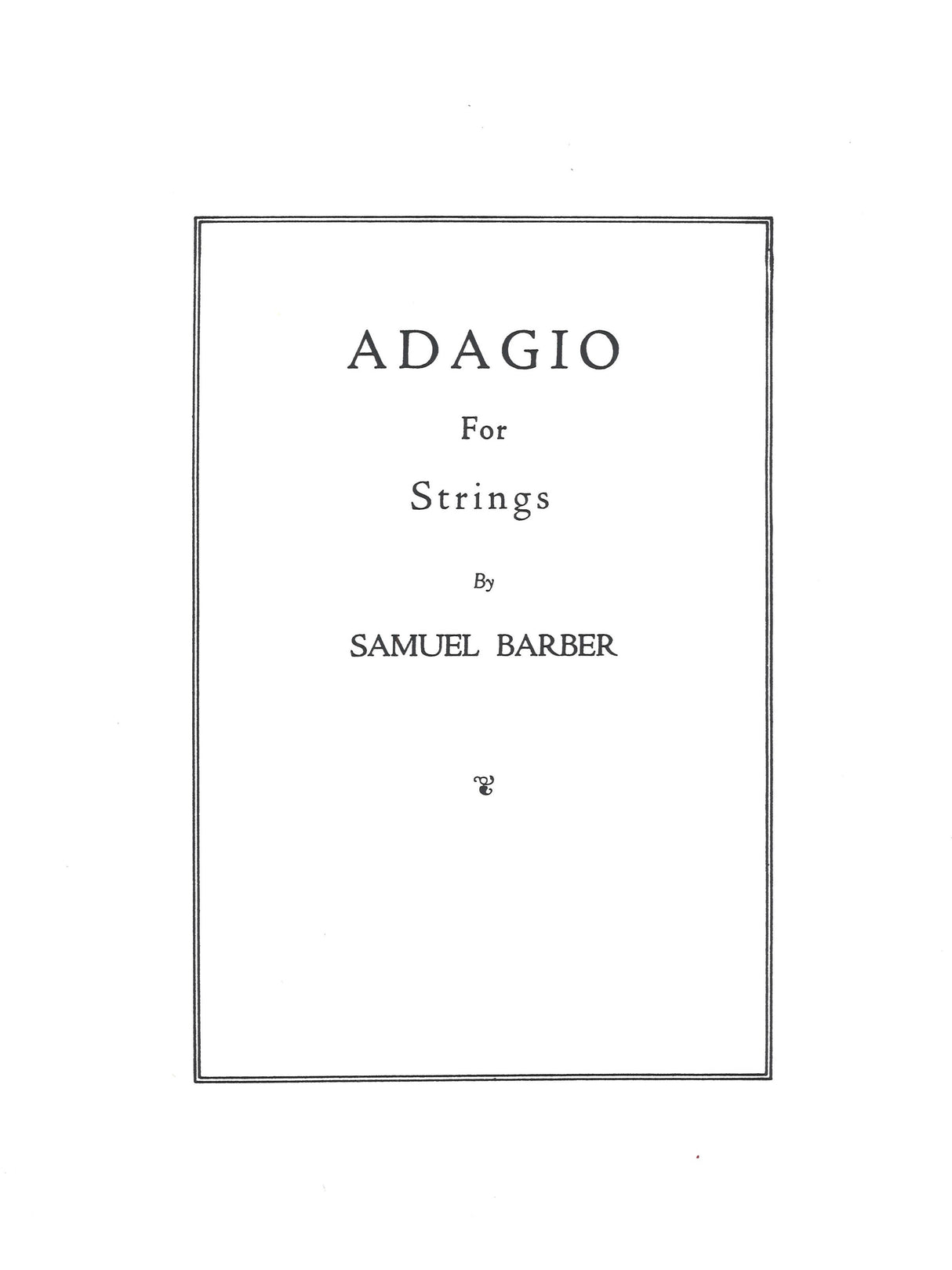 Barber, Adagio for Strings op. 11 (Score (G.Schirmer)
