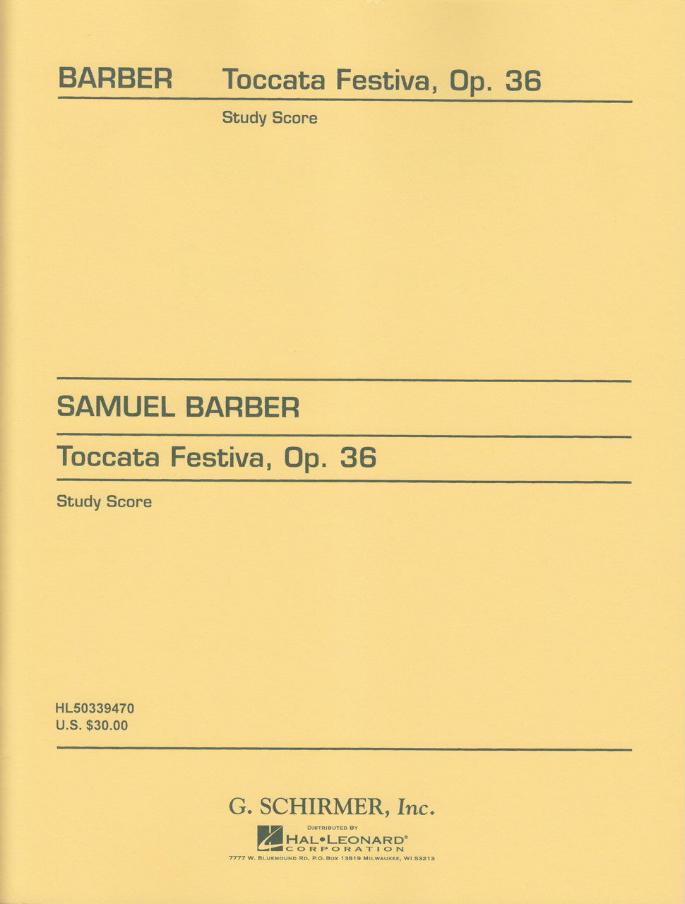Barber, Toccata festiva op. 36 (G.Schirmer)
