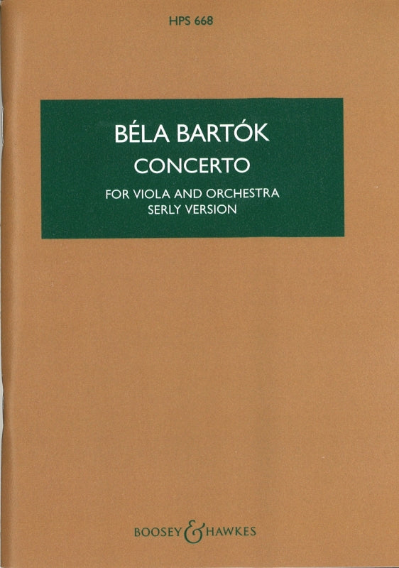 Bartok, Concerto for Viola (Serly) (Boosey)