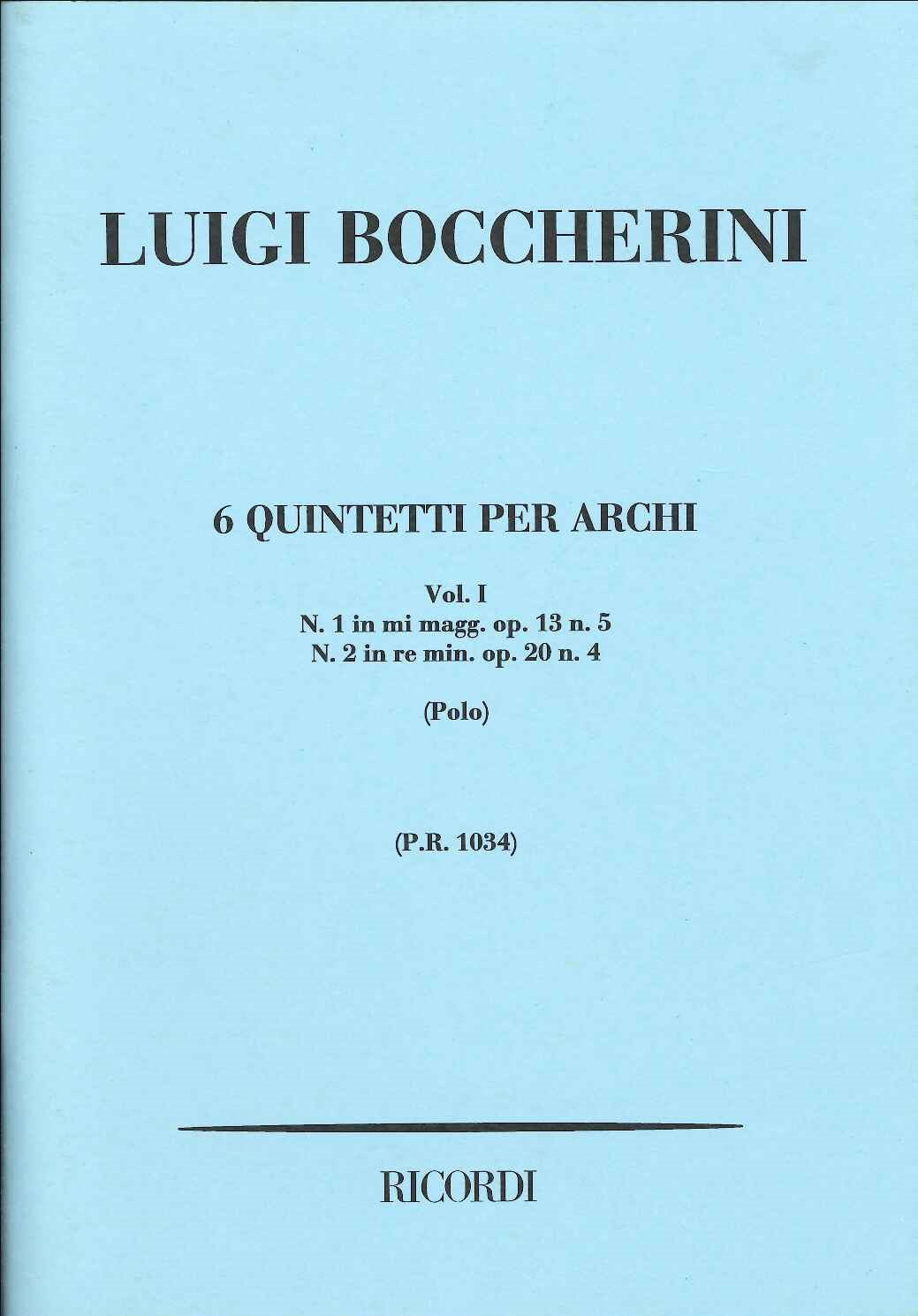 Boccherini, Quintetti I (col Menuetto) (Ricordi)