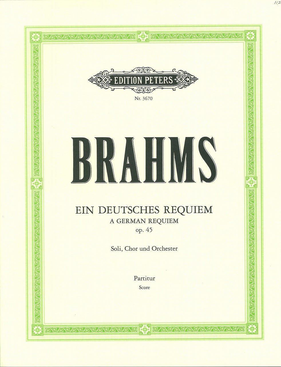 Brahms, Deutsches Requiem (Partitur) (Peters)
