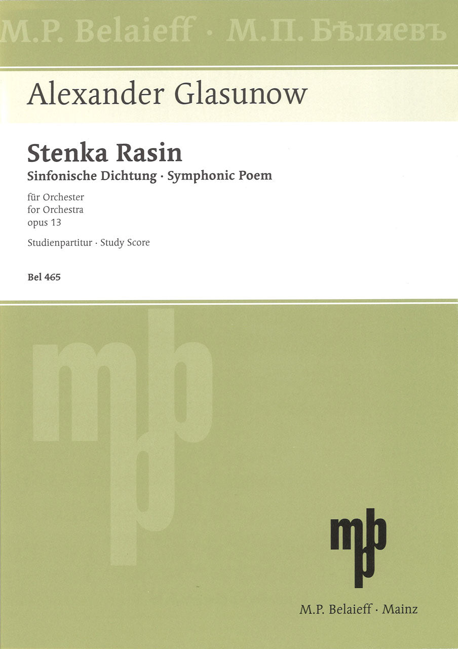 Glazunov, Stenka Rasin op. 13 (Belaieff)