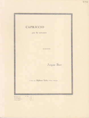 Ibert, Capriccio pour 10 instruments (Leduc)