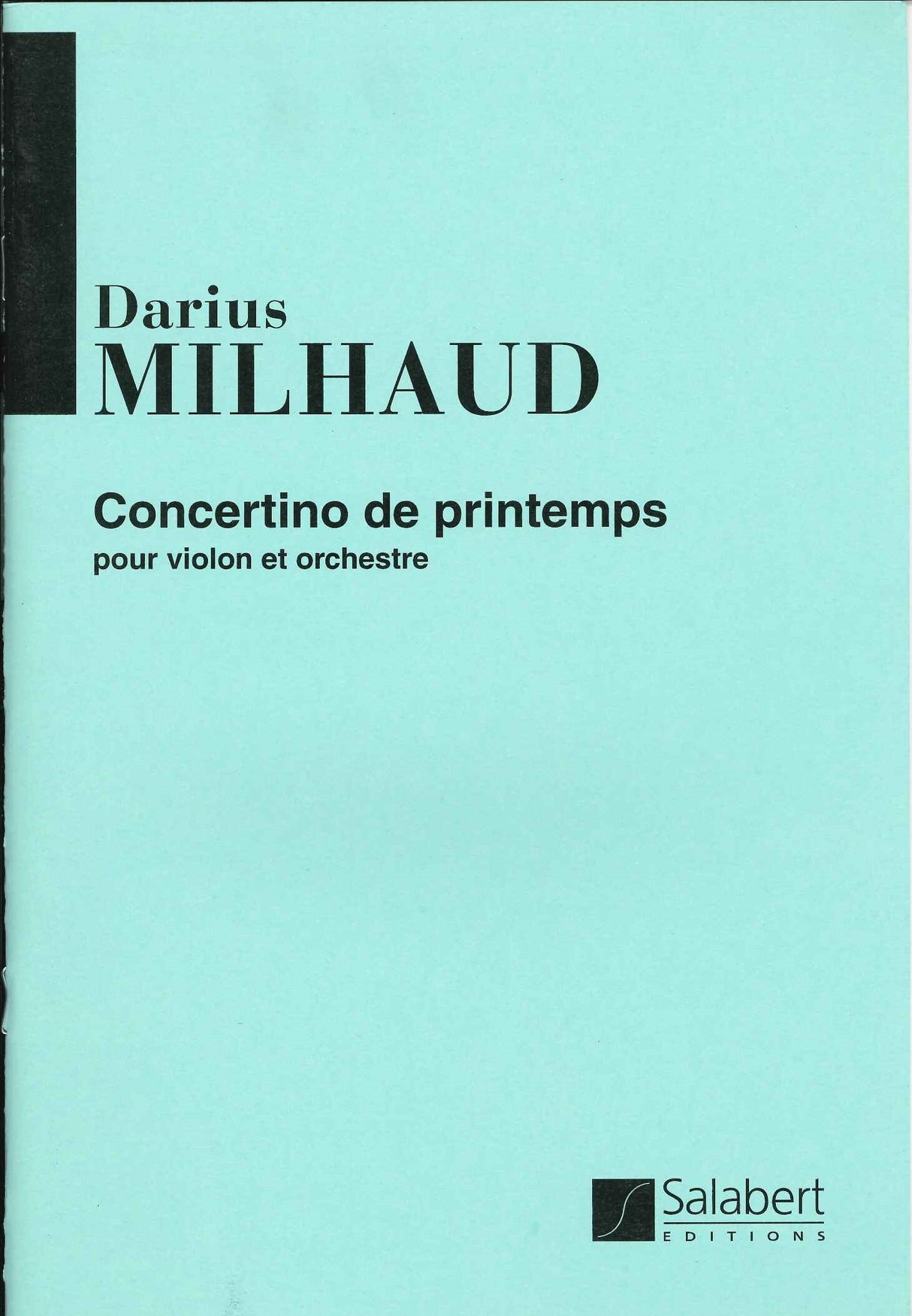 Milhaud, Concertino de printemps Vn,Orch (Salabert)