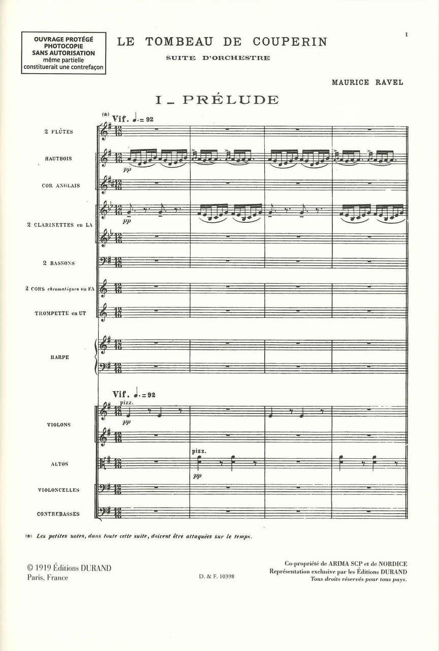 Ravel, Tombeau de Couperin (Durand)