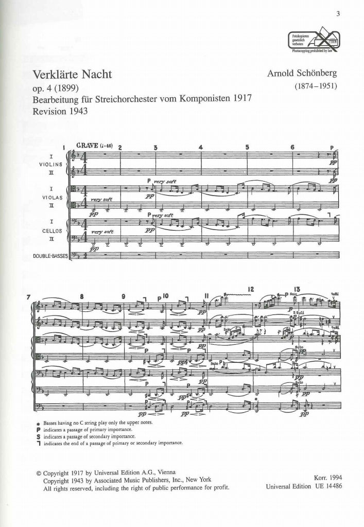 Schonberg, Verklarte Nacht (rev. 1943) (Universal)