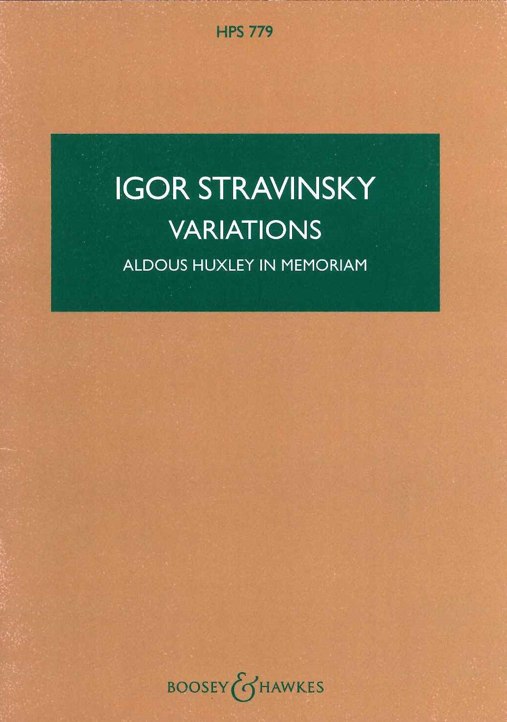 Stravinsky, Variations Huxley in memoria (Boosey)