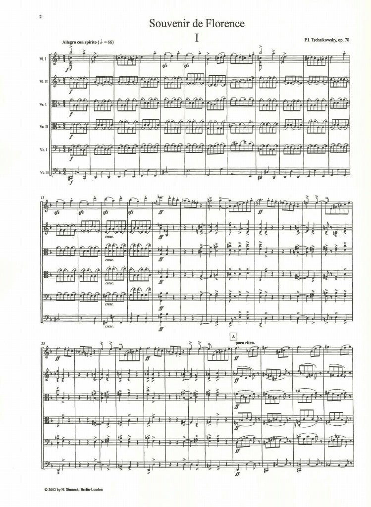 Tchaikovsky, Souvenir de Florence op. 70 (Simrock)