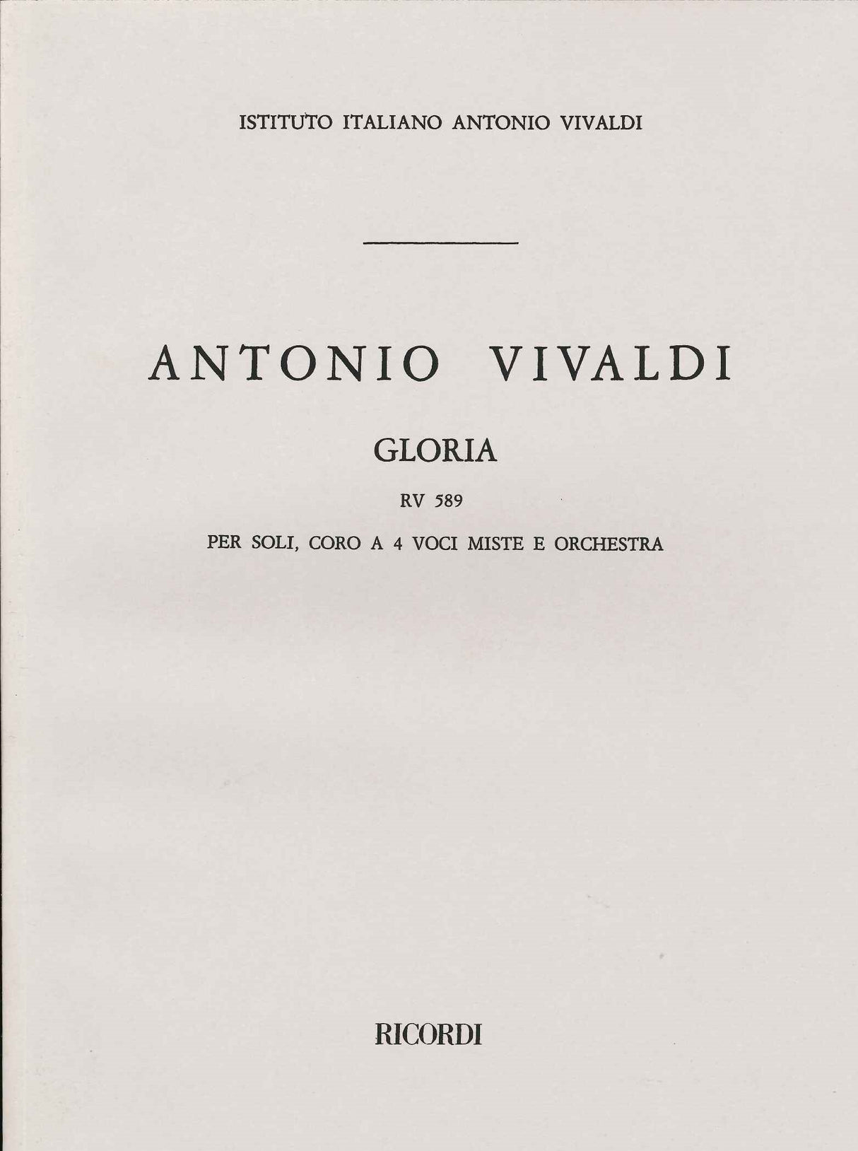 Vivaldi, Gloria RV 589 (Malipiero) (Ricordi)