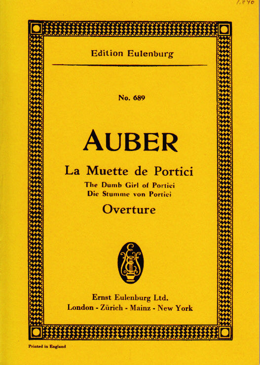Auber, Muette de Portici, Overture (Eulenburg)