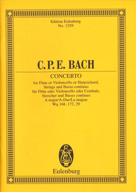 Bach,C.P.E., Concerto in A H 437-9 (Eulenburg)