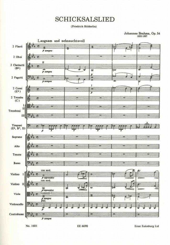 Brahms, Schicksalslied op. 54 (Eulenburg)