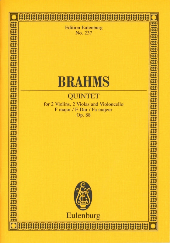 Brahms, String Quintet op. 88 in F (Eulenburg)