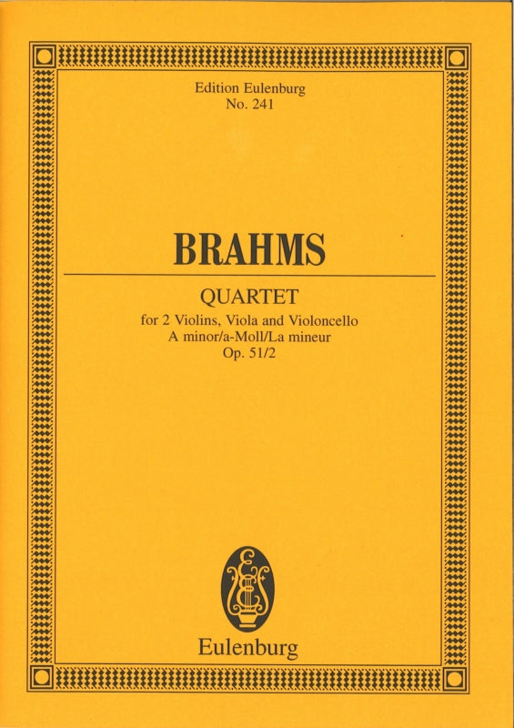 Brahms, String Quartet op. 51/2, a minor (Eulenburg)